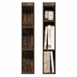 Furinno FULDA Set of 2. 3-Tier 6-In Width Narrow Bookcase. Amber Pine
