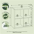 Furinno CUBICLE Set of 2. 4-Cube Thick Frame Reversible Bookcase. Black Dark Oak