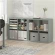 Furinno CUBICLE Set of 2. 4-Cube Thick Frame Reversible Bookcase. Sage Green