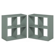 Furinno CUBICLE Set of 2. 4-Cube Thick Frame Reversible Bookcase. Sage Green