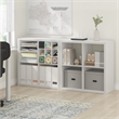 Furinno CUBICLE Set of 2. 4-Cube Thick Frame Reversible Bookcase. White