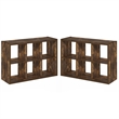Furinno CUBICLE Set of 2. 6-Cube Thick Frame Reversible Bookcase. Amber Pine