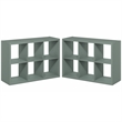 Furinno CUBICLE Set of 2. 6-Cube Thick Frame Reversible Bookcase. Sage Green