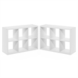 Furinno CUBICLE Set of 2. 6-Cube Thick Frame Reversible Bookcase. White