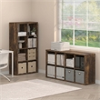 Furinno CUBICLE Set of 2. 8-Cube Thick Frame Reversible Bookcase. Amber Pine