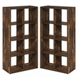 Furinno CUBICLE Set of 2. 8-Cube Thick Frame Reversible Bookcase. Amber Pine