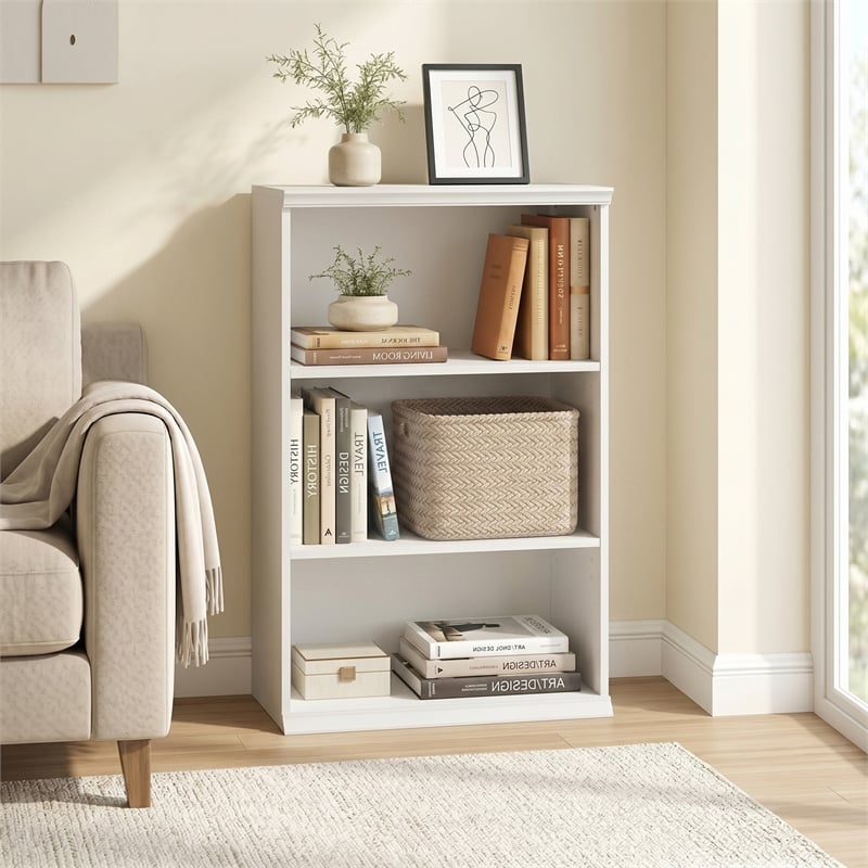 Furinno FANO 3-Tier Adjustable Stackable Bookcase. 15.9 x 23.6 x 36.2 White