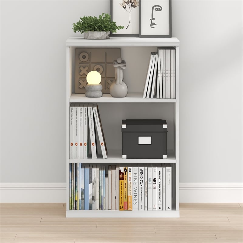 Furinno FANO 3-Tier Adjustable Stackable Bookcase. 15.9 x 23.6 x 36.2 White