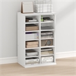 Furinno FANO 12-Cube Adjustable Bookshelf. Stackable Open Shelf Bookcase. White
