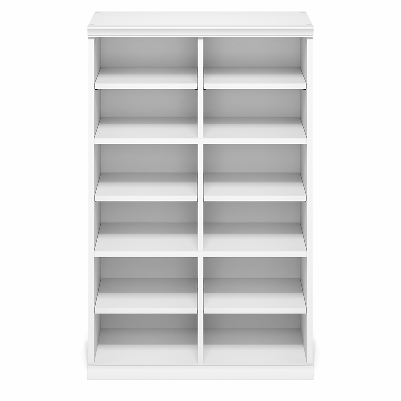 Furinno FANO 12-Cube Adjustable Bookshelf. Stackable Open Shelf Bookcase. White