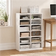 Furinno FANO 12-Cube Adjustable Bookshelf. Stackable Open Shelf Bookcase. White