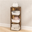 Furinno PASIR 3-Tier Corner LED Lights Closet Organizers and Storage. Amber Pine