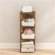 Furinno PASIR 3-Tier Corner LED Lights Closet Organizers and Storage. Amber Pine