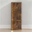 Furinno PASIR 3-Tier Corner LED Lights Closet Organizers and Storage. Amber Pine