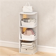 Furinno PASIR 3-Tier Corner LED Lights Closet Organizers and Storage. White