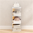 Furinno PASIR 3-Tier Corner LED Lights Closet Organizers and Storage. White