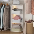 Furinno PASIR 3-Tier Corner LED Lights Closet Organizers and Storage. White