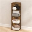 Furinno PASIR 4-Tier LED Open Corner Closet Organizers. Amber Pine