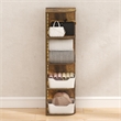 Furinno PASIR 4-Tier LED Open Corner Closet Organizers. Amber Pine
