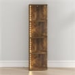 Furinno PASIR 4-Tier LED Open Corner Closet Organizers. Amber Pine