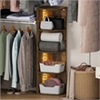 Furinno PASIR 4-Tier LED Open Corner Closet Organizers. Amber Pine