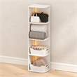 Furinno PASIR 4-Tier LED Closet Organizers. Open Corner Shelf Storage. White