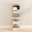 Furinno PASIR 4-Tier LED Closet Organizers. Open Corner Shelf Storage. White