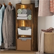 Furinno LUDER 3-Cube LED Lights Closet Organizers and Storage. Amber Pine