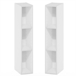 Furinno FULDA Set of 2. 3-Tier 6-In Width Narrow Bookcase. White