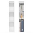 Furinno FULDA Set of 2. 3-Tier 6-In Width Narrow Bookcase. White