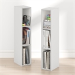Furinno FULDA Set of 2. 3-Tier 6-In Width Narrow Bookcase. White