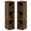 Furinno FULDA Set of 2. 3-Tier 8-In Width Narrow Bookcase. Amber Pine