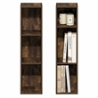 Furinno FULDA Set of 2. 3-Tier 8-In Width Narrow Bookcase. Amber Pine