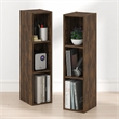 Furinno FULDA Set of 2. 3-Tier 8-In Width Narrow Bookcase. Amber Pine