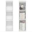 Furinno FULDA Set of 2. 3-Tier 8-In Width Narrow Bookcase. White
