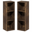 Furinno FULDA Set of 2. 3-Tier 10-In Width Narrow Bookcase. Amber Pine