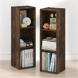 Furinno FULDA Set of 2. 3-Tier 10-In Width Narrow Bookcase. Amber Pine