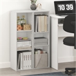 Furinno FULDA Set of 2. 3-Tier 10-In Width Narrow Bookcase. White
