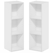 Furinno FULDA Set of 2. 3-Tier 10-In Width Narrow Bookcase. White