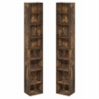 Furinno PASIR Set of 2 8-Tier Open Shelf Bookcase. 9.3 x 11.8 x 70.9. Amber Pine