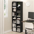 Furinno PASIR Set of 2. 8-Tier Open Shelf Bookcase. 9.3 x 11.8 x 70.9. Blackwood