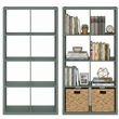 Furinno CUBICLE Set of 2. 8-Cube Thick Frame Reversible Bookcase. Sage Green