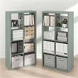 Furinno CUBICLE Set of 2. 8-Cube Thick Frame Reversible Bookcase. Sage Green