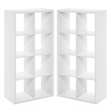 Furinno CUBICLE Set of 2. 8-Cube Thick Frame Reversible Bookcase. White
