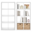 Furinno CUBICLE Set of 2. 8-Cube Thick Frame Reversible Bookcase. White