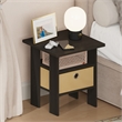 Furinno TIDUR Open Shelf Nightstand with Storage Bin. End Table. Espresso