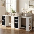 Furinno JAYA 40-Inch White 3 Fabric Drawers Entryway Table. White
