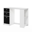 Furinno JAYA 40-Inch White 3 Fabric Drawers Entryway Table. White