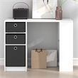 Furinno JAYA 40-Inch White 3 Fabric Drawers Entryway Table. White