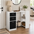 Furinno JAYA 40-Inch White 3 Fabric Drawers Entryway Table. White